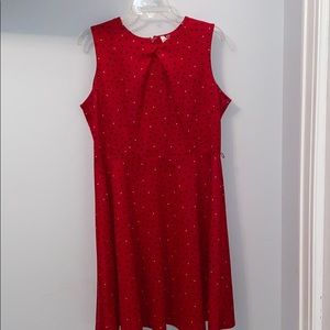 NY collection petite Large red polka dot dress